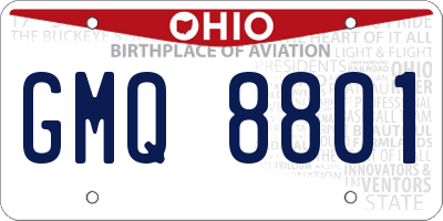 OH license plate GMQ8801