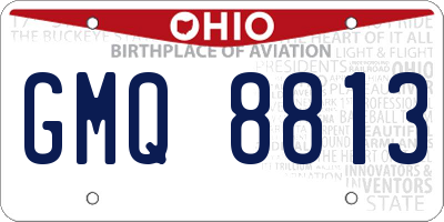 OH license plate GMQ8813