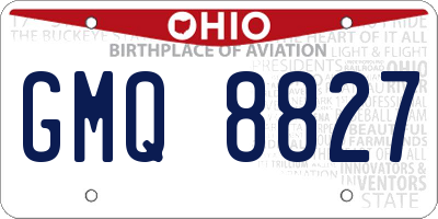 OH license plate GMQ8827