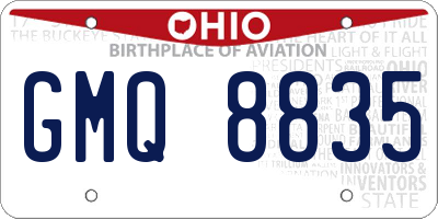 OH license plate GMQ8835