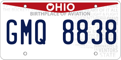 OH license plate GMQ8838