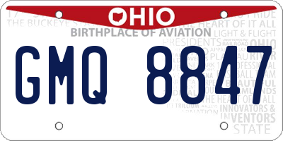 OH license plate GMQ8847