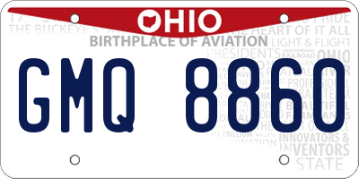 OH license plate GMQ8860