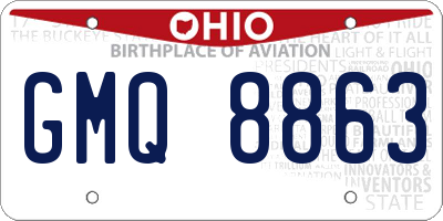 OH license plate GMQ8863