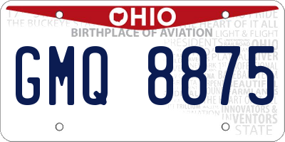 OH license plate GMQ8875