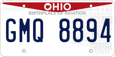 OH license plate GMQ8894