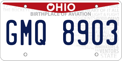 OH license plate GMQ8903
