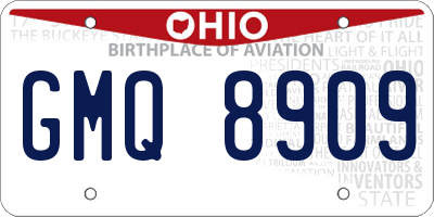 OH license plate GMQ8909