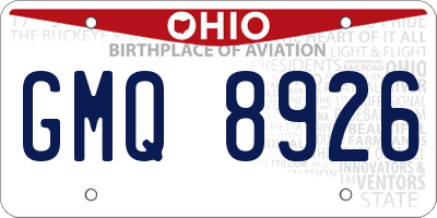 OH license plate GMQ8926