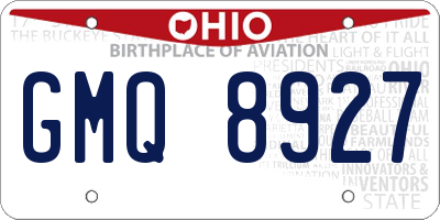 OH license plate GMQ8927