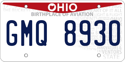 OH license plate GMQ8930