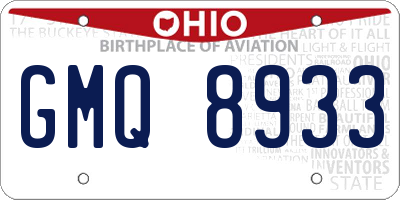 OH license plate GMQ8933