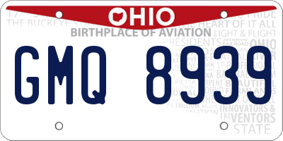 OH license plate GMQ8939