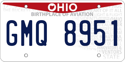 OH license plate GMQ8951
