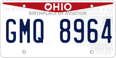 OH license plate GMQ8964