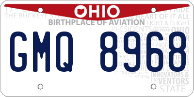 OH license plate GMQ8968