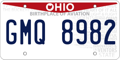 OH license plate GMQ8982