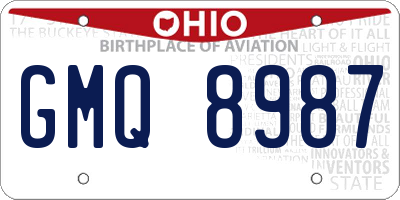 OH license plate GMQ8987