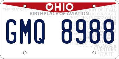 OH license plate GMQ8988