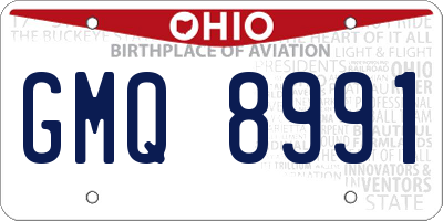 OH license plate GMQ8991