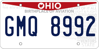 OH license plate GMQ8992