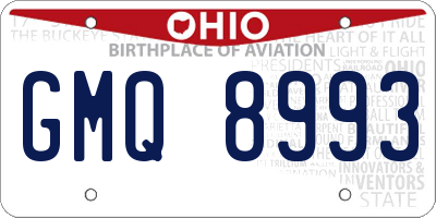 OH license plate GMQ8993