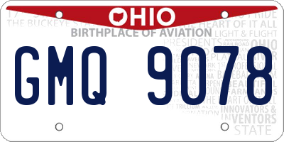 OH license plate GMQ9078