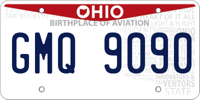 OH license plate GMQ9090