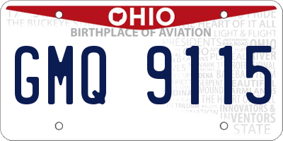 OH license plate GMQ9115