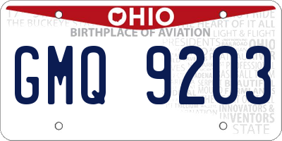 OH license plate GMQ9203