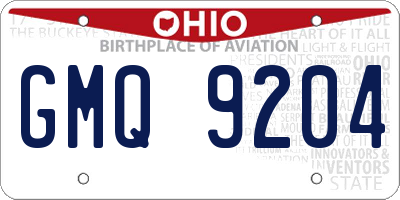 OH license plate GMQ9204