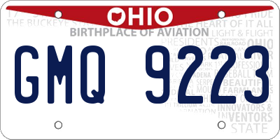 OH license plate GMQ9223
