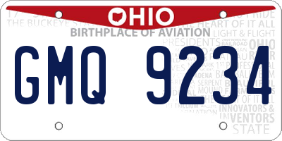 OH license plate GMQ9234