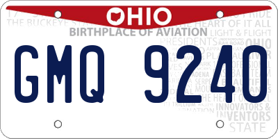 OH license plate GMQ9240