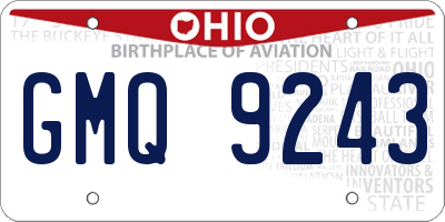 OH license plate GMQ9243