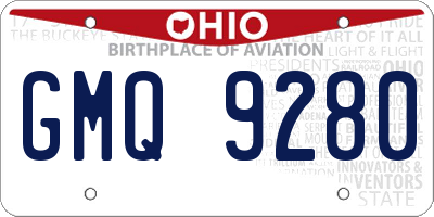 OH license plate GMQ9280