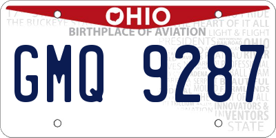 OH license plate GMQ9287