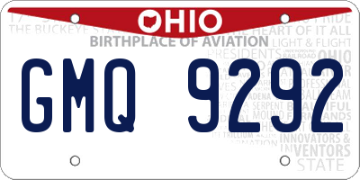 OH license plate GMQ9292