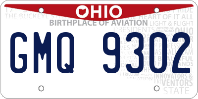 OH license plate GMQ9302