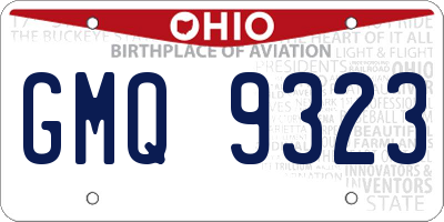 OH license plate GMQ9323