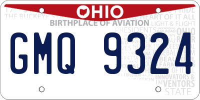 OH license plate GMQ9324