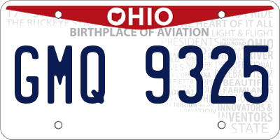 OH license plate GMQ9325