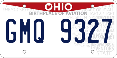 OH license plate GMQ9327