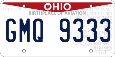 OH license plate GMQ9333