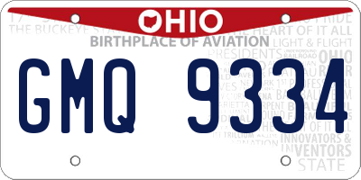 OH license plate GMQ9334