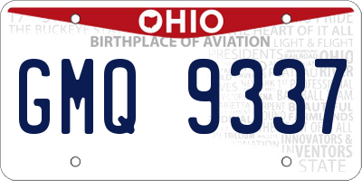 OH license plate GMQ9337