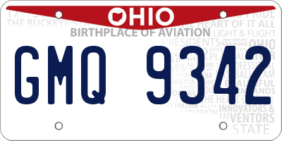 OH license plate GMQ9342