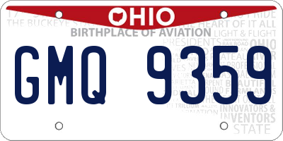 OH license plate GMQ9359
