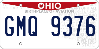 OH license plate GMQ9376