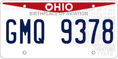 OH license plate GMQ9378